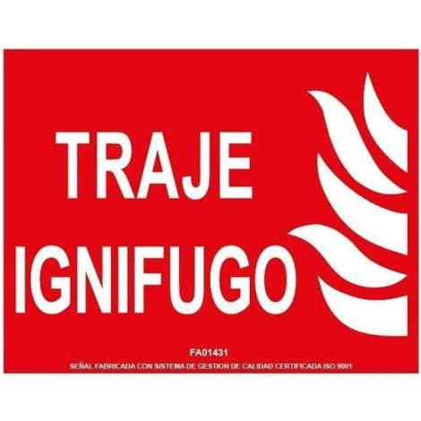 Señal de extinción Clase A Traje Ignífugo SEKURECO                                                   Clase A (ALUMINIO 0'5 mm) (1/2)