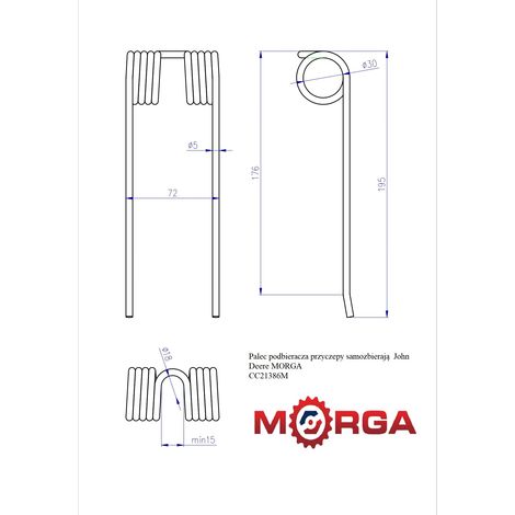 Rasa raccoglitrice John Deere MORGA verniciata a polvere per carro autocaricante (1/5)