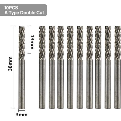 Fraise De Fraisage - Carbure De Tungstène - 3 mm - Pour Usinage Industriel - Lot De 10 (1/5)