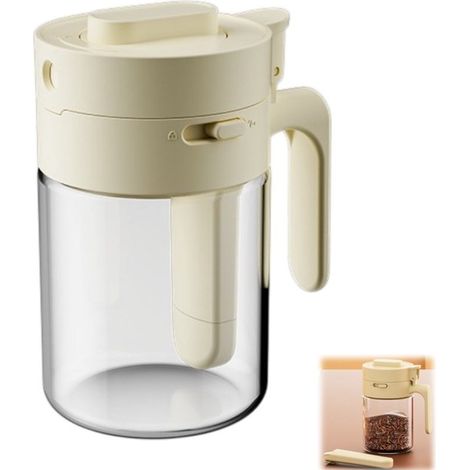 Salero-especiero-hervidor-utensilio de cocina-cuchara individual-apto para azúcar, sal y especias-amarillo claro-7,4 x 12,8 cm-300 ml (1/5)