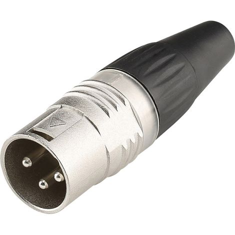 Hicon HI-X3CM-V XLR-Steckverbinder Stecker, gerade Polzahl: 3 Schwarz, Silber 1 St.