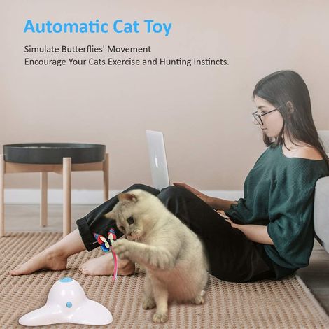 Jouet interactif pour chat papillon amusant, jouet rotatif électrique pour chatons