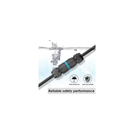 Conector eléctrico impermeable IP68 - Conector de cable de 3 hilos, caja de conexiones impermeable para exteriores, bloque de terminales impermeable, caja de conexiones para cables de 5 mm de diámetro