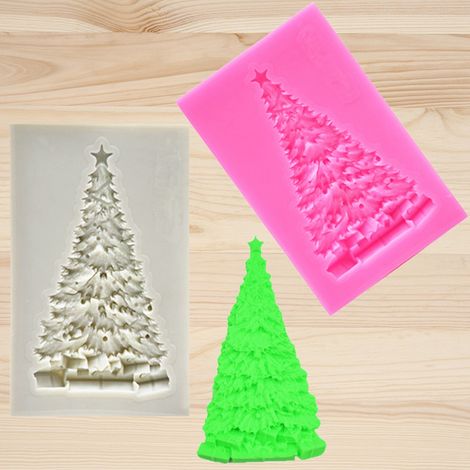 DIY-Weihnachts-Silikonform, mehrfach dekorierter Kuchen, Fondant- und Schokoladenform (15) (1/5)