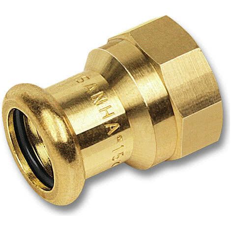 Manchon intermédiaire laiton à sertir 8270G Ø35 taraudé femelle 1"1/2 chauffage et sanitaire - THERMADOR 8270G3540