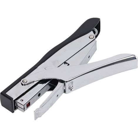Agrafeuse portative, capacité de 10 feuilles, mini-agrafeuse ergonomique et économique pour la reliure de documents de bureau, noire. (1/5)