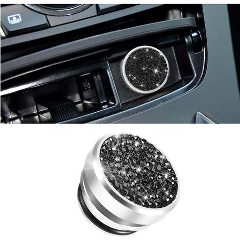 Cache-allume-cigare Bling pour voiture, cache-prise allume-cigare anti-poussière orné de strass, universel pour la plupart des voitures (noir)