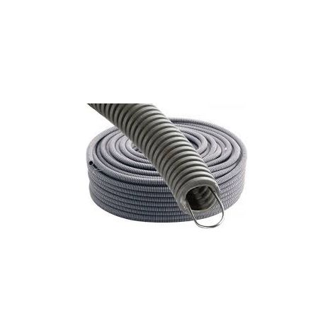 Janoplast – Gaine électrique préfilée grise diamètre 25mm – Avec tire fils couronne 100ml – Pour installations électriques en espaces confinés