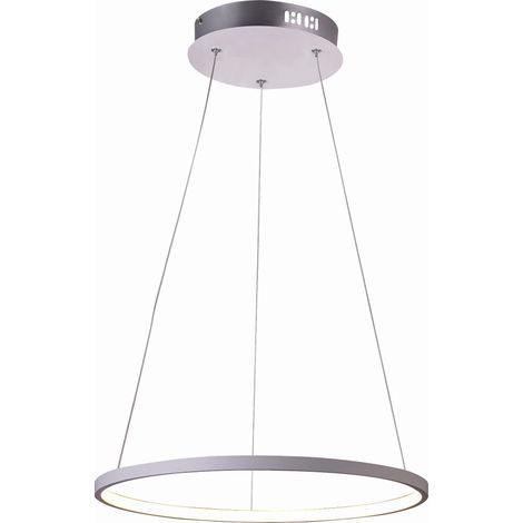 Suspension LED 25W Candellux LUNE Ø40 cm blanche alu (1/2)