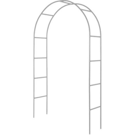 Arche de jardin en métal pour plantes grimpantes, décoration de mariage, festival, fête, citrouille, 2 m, arche extérieure, blanc et noir (1/5)