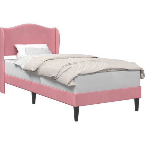 Estructura de cama con cabecera Rosa 80 x 200 cm Terciopelo vidaXL (1/5)