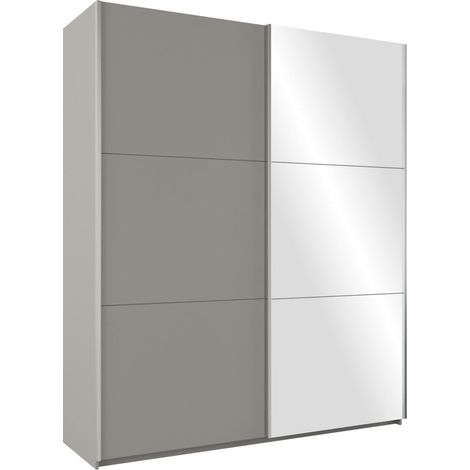 Armario Honolulu 130, Gris, 244x200x65cm, Puertas de armario: Correderas, Número de estantes: 9