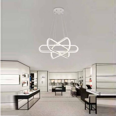 Lampadario led moderno bianco lampada soggiorno a sospensione 94 watt luce naturale 4000k (1/3)