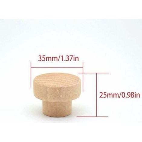 Poignée Meuble Bois 20 pièces Boutons Ronds en Bois Naturel Bouton de Meuble Bois Bouton de Porte Bois Bouton Tiroir Convient aux ar (1/5)