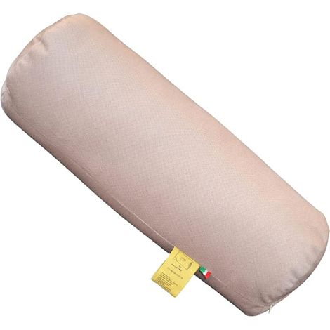 Oreiller Cervical cylindrique pour Le Cou, Le Dos et Les Jambes 40x15 cm en Tissu résistant et aux Taches Beige (1/4)