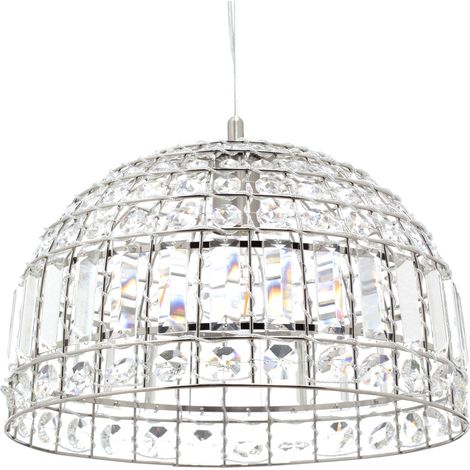 Litecraft Hattie Ceiling Pendant 1 Light With Crystal Effect Shade - Nickel (1/5)