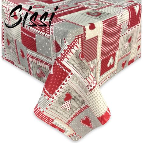 TOVAGLIA SISSI in cotone APRICA ROSSO in cotone Cm. 140x140 x4 persone