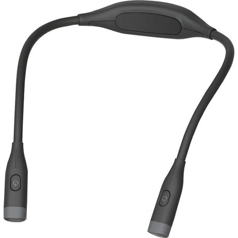 Lampe De Lecture Cou - LED Rechargeable USB-C - 3 Températures Couleur 1600K/3000K/6000K - Autonomie 3 5 À 12 5 H - Flexible Silicone - Noir ×1 (1/5)