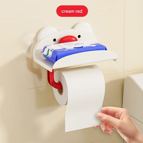royaluxe - Boîte à mouchoirs de dessin animé, boîte à mouchoirs de salle de bain, porte-papier toilette, sans perforation, support de rangement