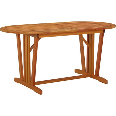 Mesa de jardín madera maciza de eucalipto 160x85x75 cm vidaXL (1/4)
