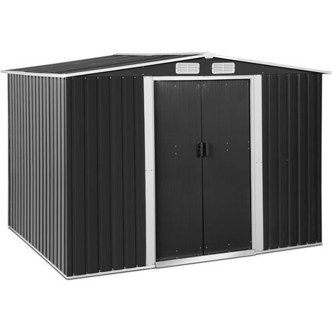 Abri de jardin en métal - Uniprodo - Dimensions : 206 x 179 x 258 cm - Dimensions de la porte : L96 x H154 cm (1/5)