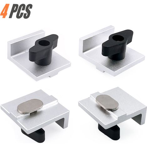 Kit de 4 Butées Coulissantes pour Rail en T – Accessoire de Guidage et de Positionnement pour Menuiserie & DIY (1/5)