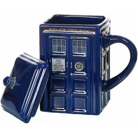 Mug TARDIS Doctor Who, tasse à café ou à thé, mug en céramique avec couvercle, idéal comme cadeau d'anniversaire (1/5)