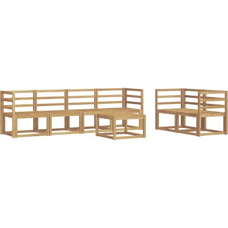 Outdoor Sofa Set 7 pcs White 59 x 59 x 37 cm Solid Acacia Wood vidaXL (1/5)