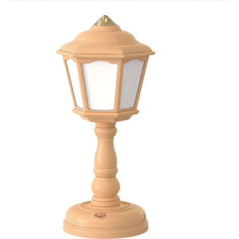 Lampe de chevet rétro style lampe de nuit, rechargeable par USB, tactile, trois températures de couleur, jaune, idéale pour la chambre ou le dortoir. (1/5)