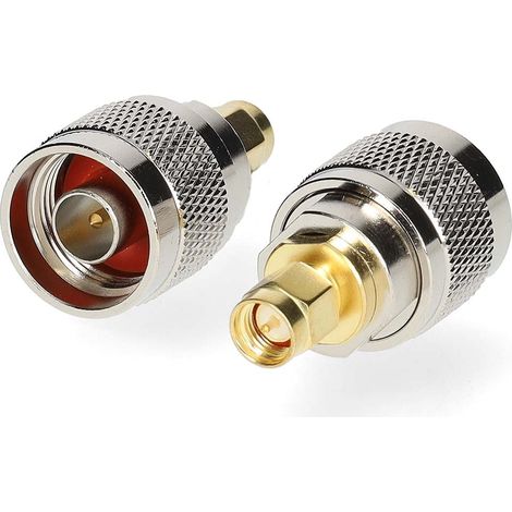 Adattatore sma sma maschio n maschio placcato oro 50 ohm diritto rame oro argento 2 pezzi scatola (1/5)