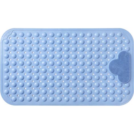 Ahlsen Rutschfeste Duschmatte 70 x 40 cm, Massage-Badematte, Badematte mit Abflusslöchern und Saugnäpfen – Blau (1/5)
