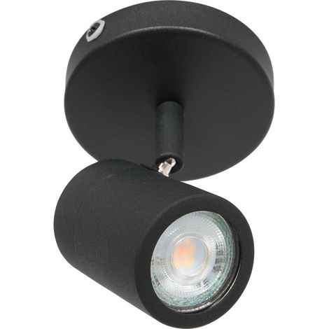 Mexlite - foco - Upround LED - negro - metal - Ø 10cm - GU10 - (1/4)