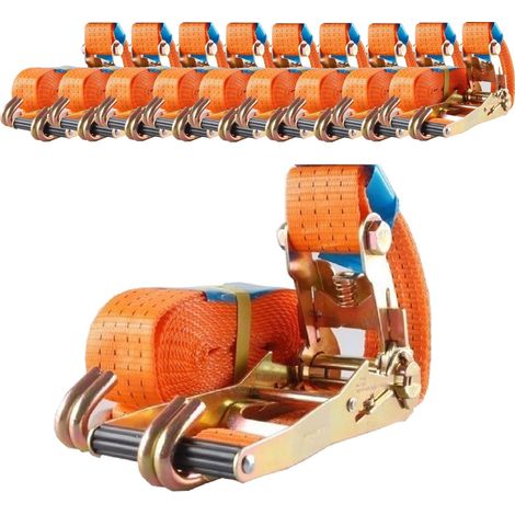 10x Profi Ratschen Spanngurt Spanngurte Zurrgurt 2-tlg 6m 4t 4to 4000kg TÜV/GS ORANGE (1/2)