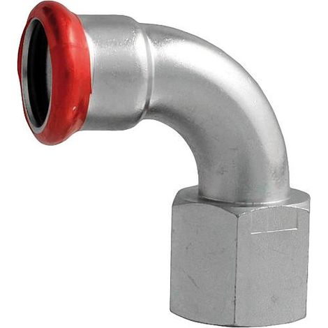 Raccord a sertir en acier C Coude 90° femelle 15 mm x 3/8'', Contour M