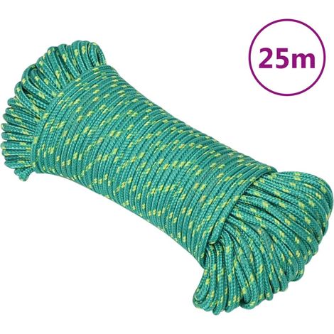 Corde marine en polypropylène pour amarrage et gréement vert 5 mm x 25 m - PANGIVO (1/5)