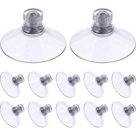 Lot de 30 Ventouses avec Filetage et écrous moletés 41 mm, Transparentes, pour Voiture, Camping, vitre, Pare-SoleilAec (1/4)