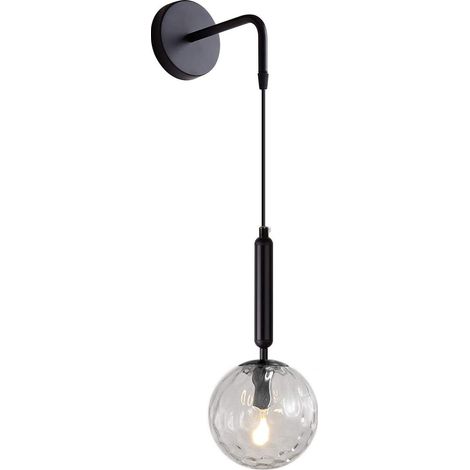 1 Applique murale, bras articulé 24 cm, abat-jour en verre 15 cm, hauteur réglable 45–100 cm, E27, usage intérieur (1/5)