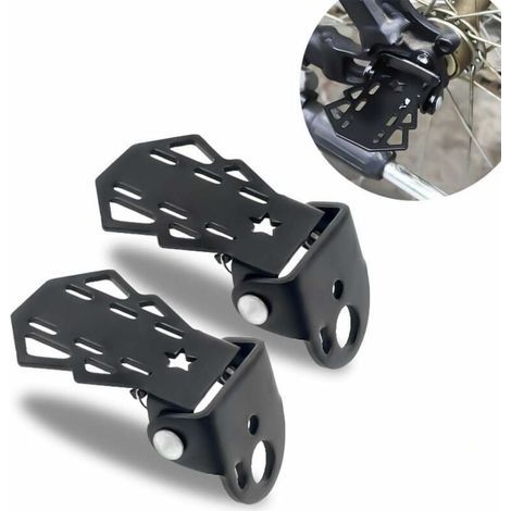 2pcs Pédale Arrière Repose-Pied Essieu Acier Antidérapant pour Bicyclette Universel (1/5)