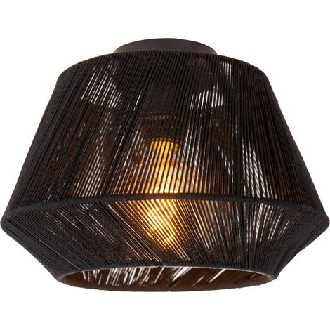 Plafoniera JESSICA nera in cotone 30cm E27 Lucide (1/3)