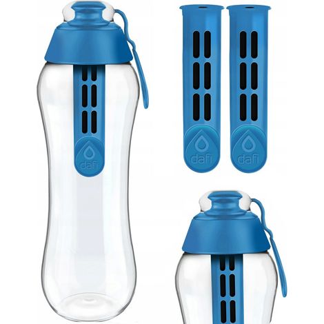 Bottiglia filtrante per acqua Blue Dafi da 0,7 l + 2 filtri