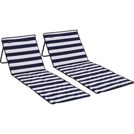Set aus 2 gepolsterten Strandmatten mit mehrfach verstellbarer Rückenlehne und Tragegurt, aus Metall und Polyester (1/5)