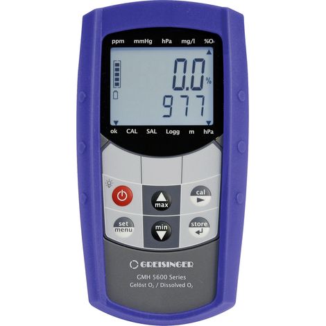 Greisinger GMH5650 Kombi-Messgerät O2-Konzentration, O2-Sättigung, Temperatur, Druck