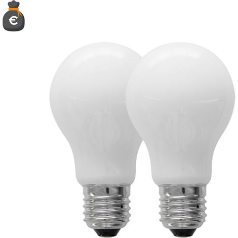 Alca power a60 8w 220v 1100lm 4000k e27 lampada classica a led vetro bianco box da 2pz