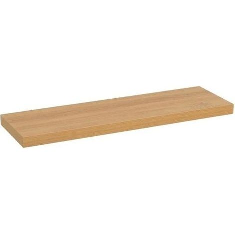 Étagère murale flottante - JUANIO - 80 x 24 x 4 cm - Chêne naturel - Fixation invisible - MDF + PVC (1/4)