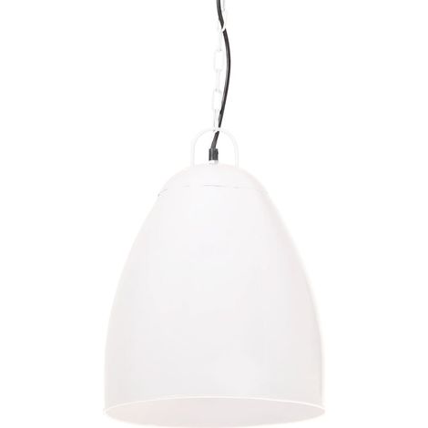 Lampe suspendue industrielle 25 W Blanc Rond 32 cm E27 CFW62368 (1/5)