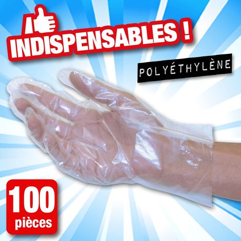 Gants polyéthylène (lot de 100 pièces) (1/2)