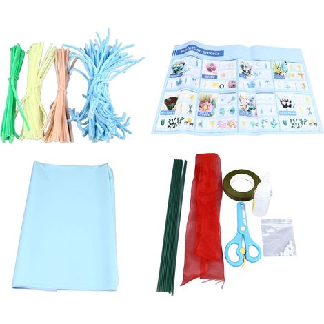DIY-Brautstrauß-Set aus Chenille-Stielen – Innovatives, handgefertigtes Pfeifenreiniger-Brautstrauß-Set für Hochzeitsgeschenke und Weihnachtsdekoration (1/5)