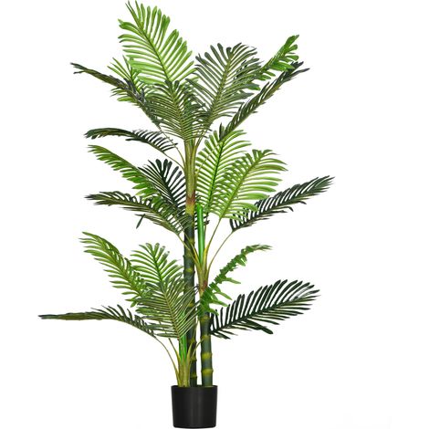 Palmier artificiel avec pot vert et noir 150 cm