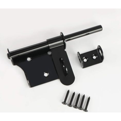 Serrure à boulon de loquet de portail, serrures de portail pour portails en bois, serrures d'abri de jardin, noir mat de 6 pouces (1/5)