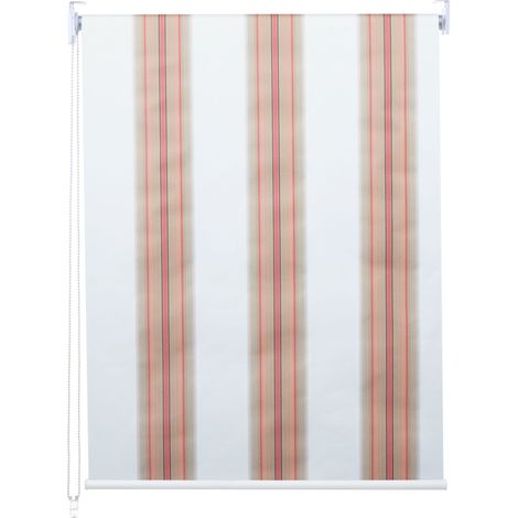 Rollo HHG-337, Fensterrollo Seitenzugrollo Jalousie, Sonnenschutz Verdunkelung blickdicht 100x160cm weiß/rot/beige